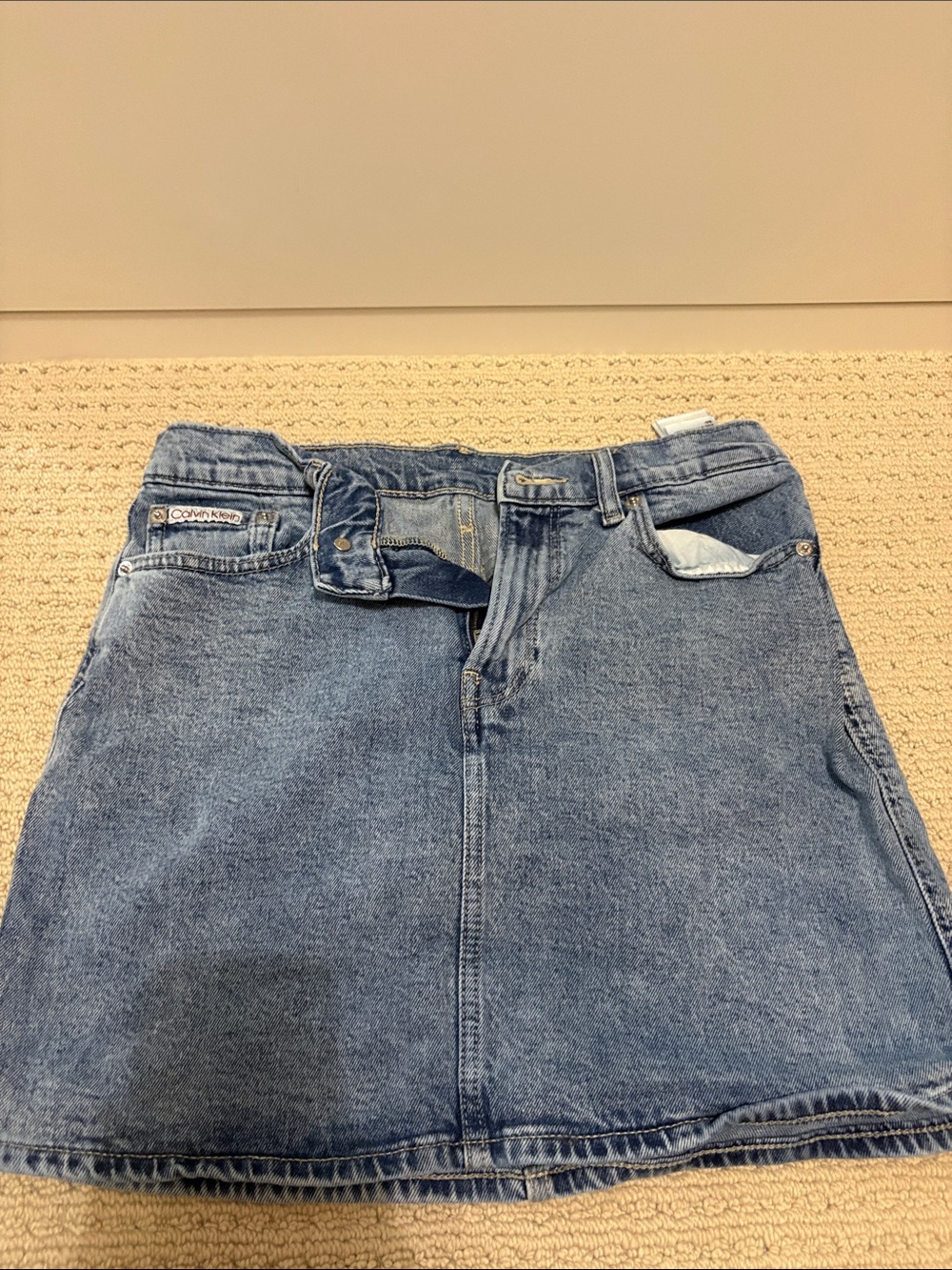 Calvin Klein Blue Denim Mini Skirt